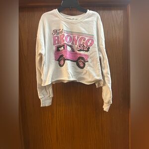 Ford Graphic Sweatshirt in Cream and Pink